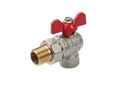 Шаровый кран Ду 15, НР-ВР 1/2" угловой со сгоном (Американка) бабочка SANEXT (8777)