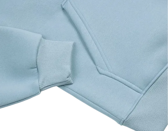 Худи SANEXT oversize с капюшоном и начесом, унисекс, серо-голубое - Изображение 4