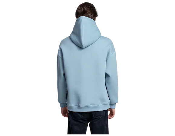 Худи SANEXT oversize с капюшоном и начесом, унисекс, серо-голубое - Изображение 7
